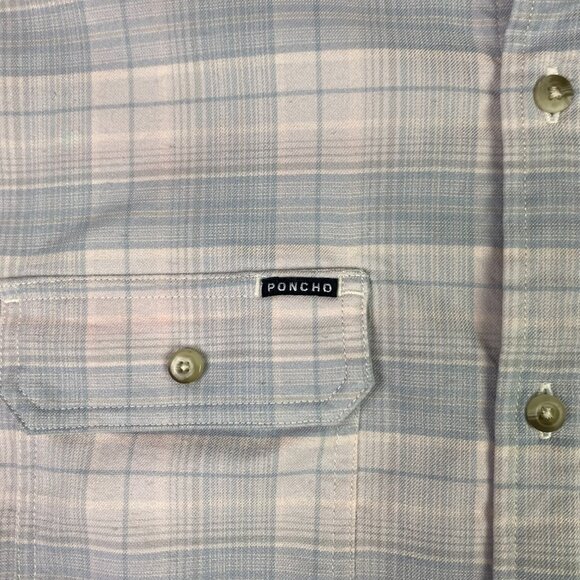 Poncho Flannel Shirt Men's Large Magnetic Pockets Plaid Fishing Outdoors - Picture 3 of 13